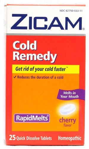 Zicam Cold Remedy RapidMelts® Cereja - 25 Comprimidos de Dissolução Rápida para Alívio da Gripe