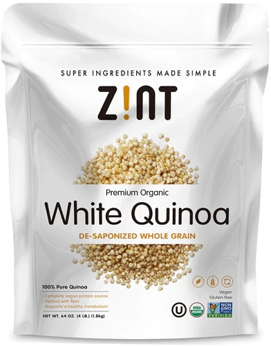 Quinoa Branca Orgânica Premium Zint Desaponificada Grão Integral - 1814g