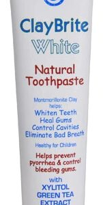 Zion Health ClayBrite White Natural Toothpaste with Xylitol Green Tea Extract Natural Mint -- 4 oz