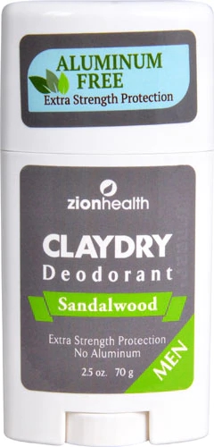 Desodorante Zion Health Claydry Sem Alumínio Sândalo Masculino 70g