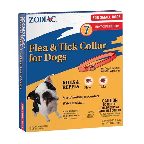 Coleira Antipulgas e Carrapatos Zodiac para Cães Pequenos - 1 Unidade