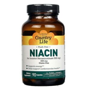 Country Life Lave grátis Niacina 90 Cápsulas