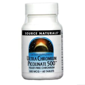 Source Naturals, Ultra Picolinato de Cromo 500 mcg - 60 Tabletes