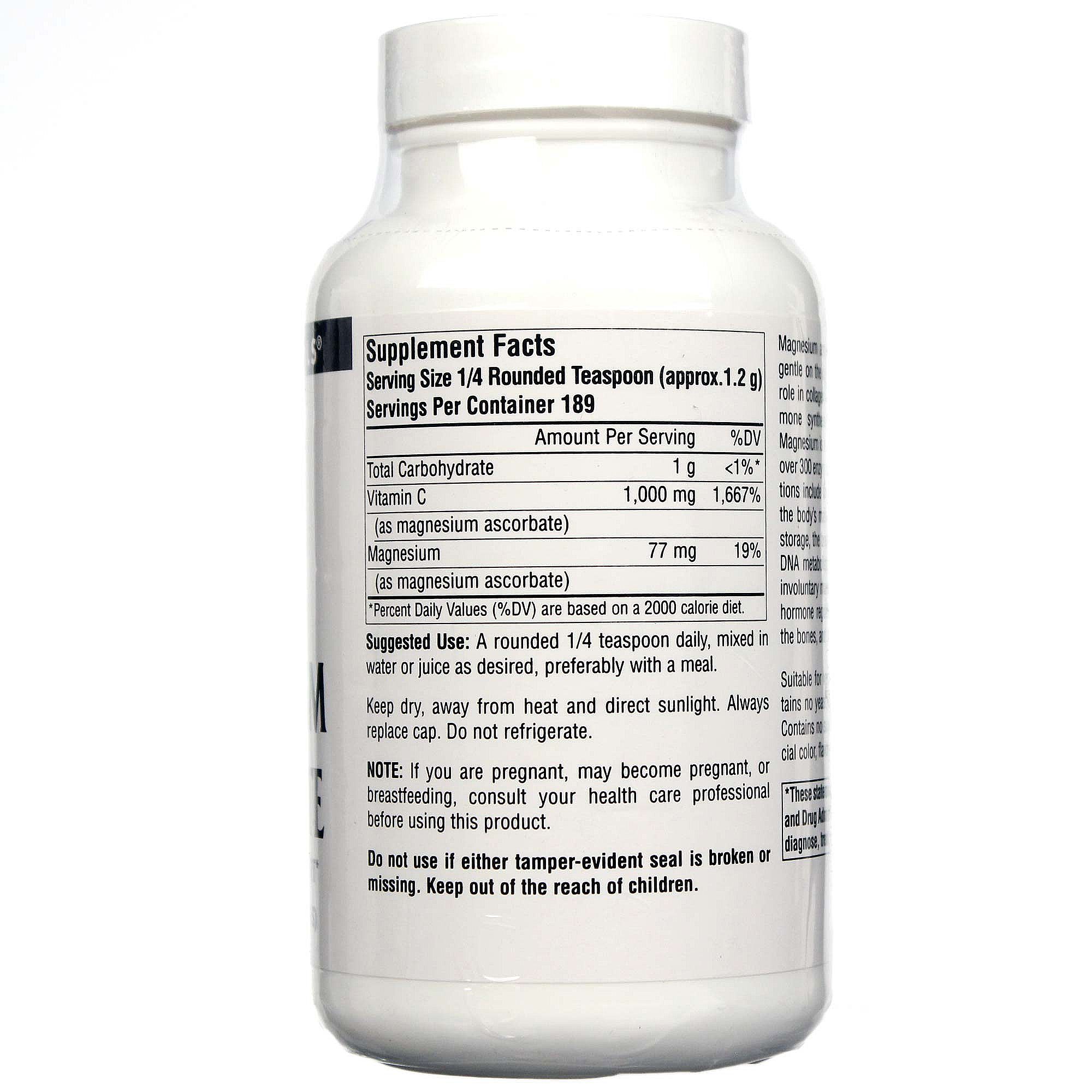 Source Naturals, Ascorbato de Magnésio - 226.8 g (8 oz) - Imagem 2