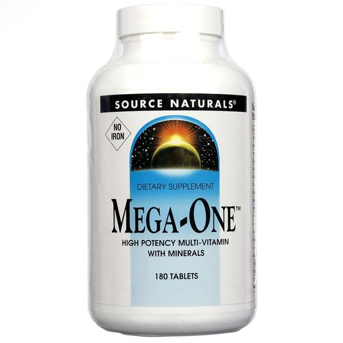 Source Naturals, Mega-One Multiple Sem Ferro -180 Comprimidos