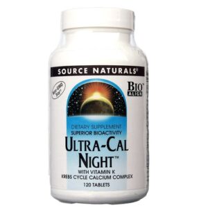 Source Naturals, Ultra-Cal Night™ com Vitamina K - 120 Comprimidos