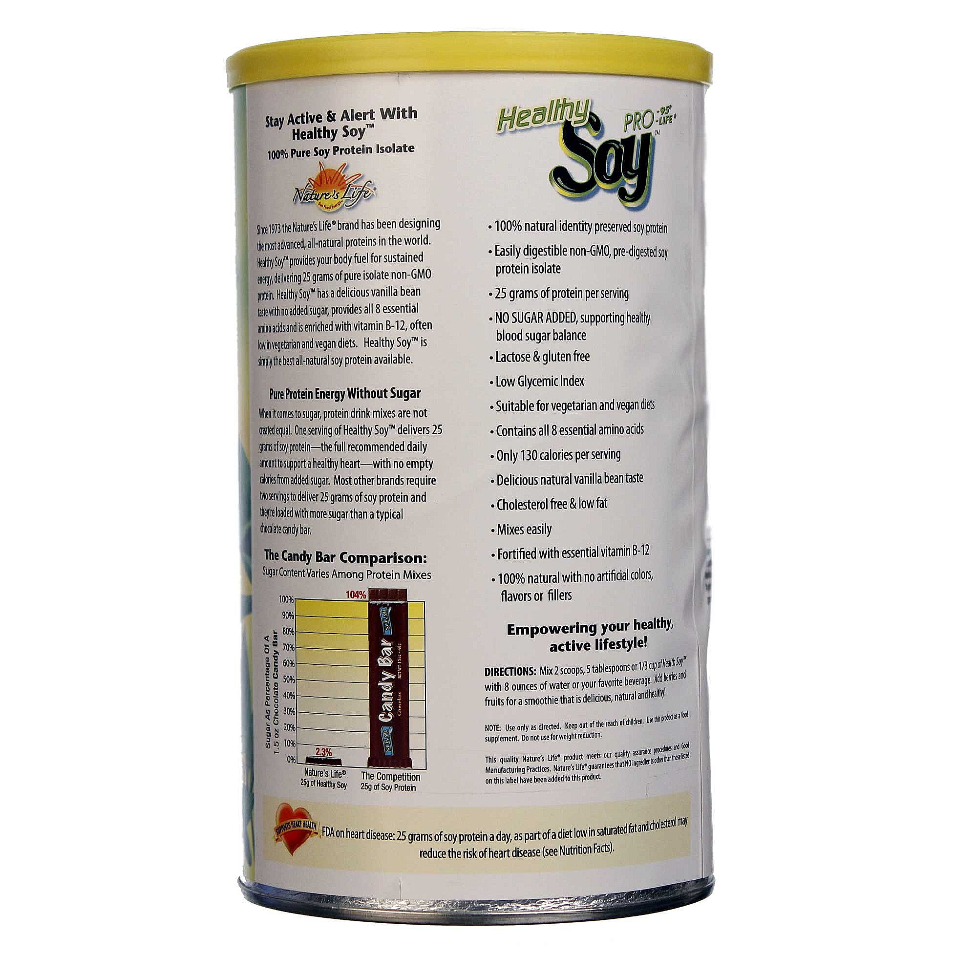Nature's Life Soja Saudável Proteína Vanilla Bean 1 lb - Imagem 2