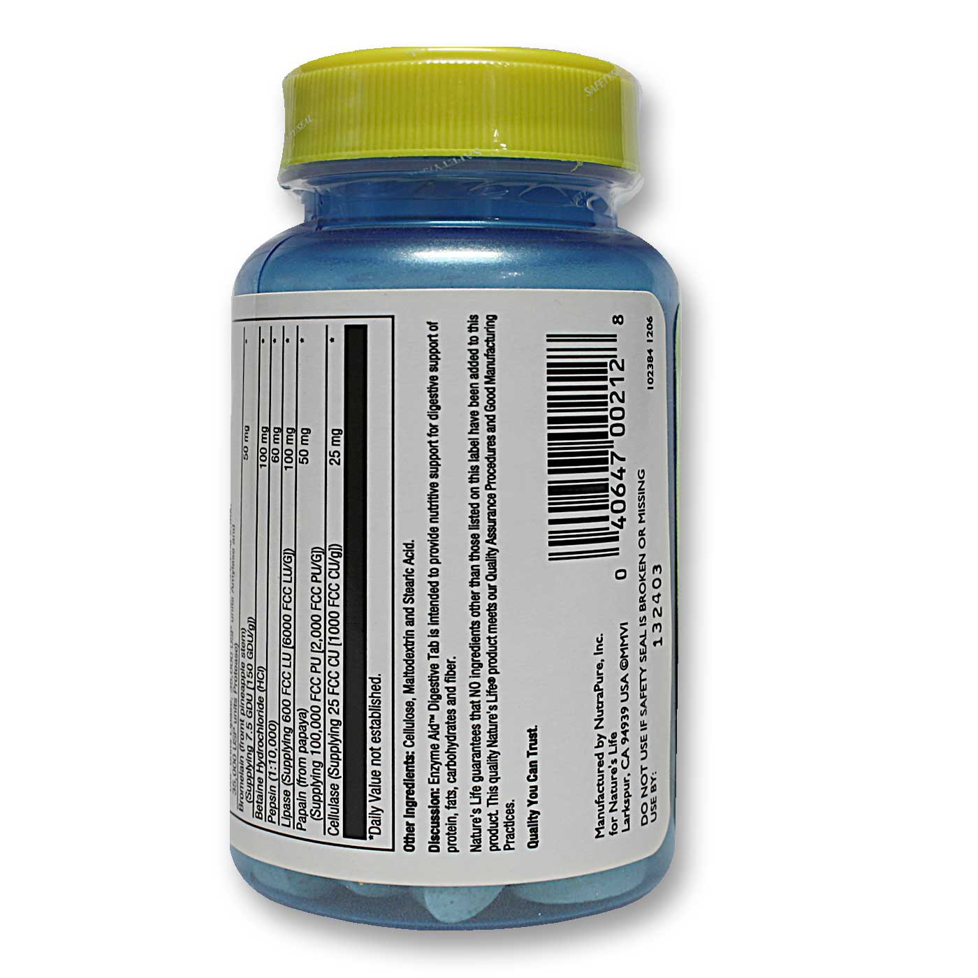 Nature's Life Digestive Enzyme Aid Cápsulas 50 Cápsulas - Imagem 3