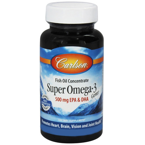 Carlson Labs Super Ómega-3 Gems - 500 mg em Gelatina De Peixe - 50 Cápsulas em Gel