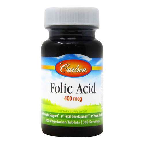 Carlson Labs Folic Acid - 400 mcg - 300 Tabletes