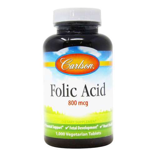 Carlson Labs Folic Acid - 800 mcg - 1,000 Tablet