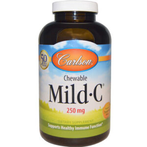 Carlson Labs, Mild C, Sabor Tangerina 250 mg - 120 Tabletes Mastigáveis