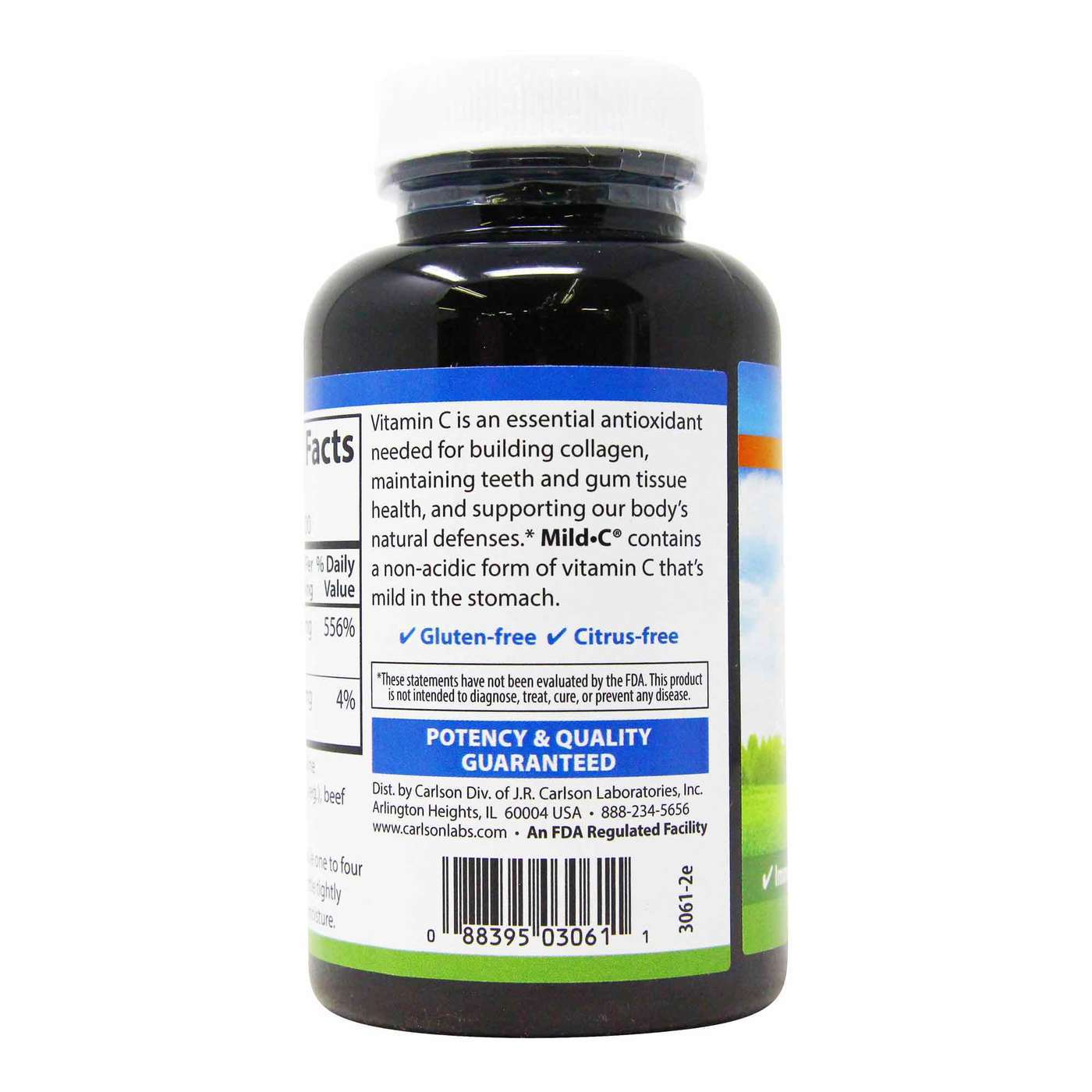 Carlson Labs, Mild C 500 mg - 100 Cápsulas - Imagem 3