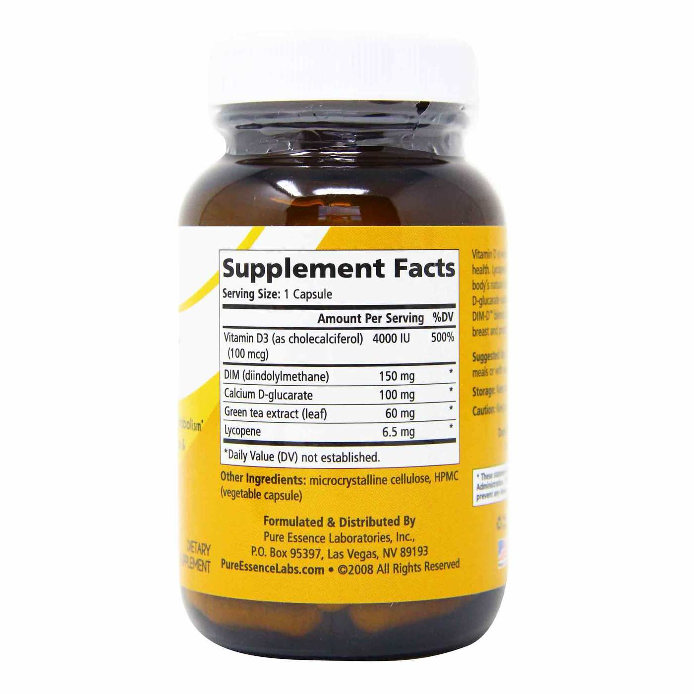 Pure Essence Labs DIM-D - 30 Cápsulas Vegetarianas - Imagem 2