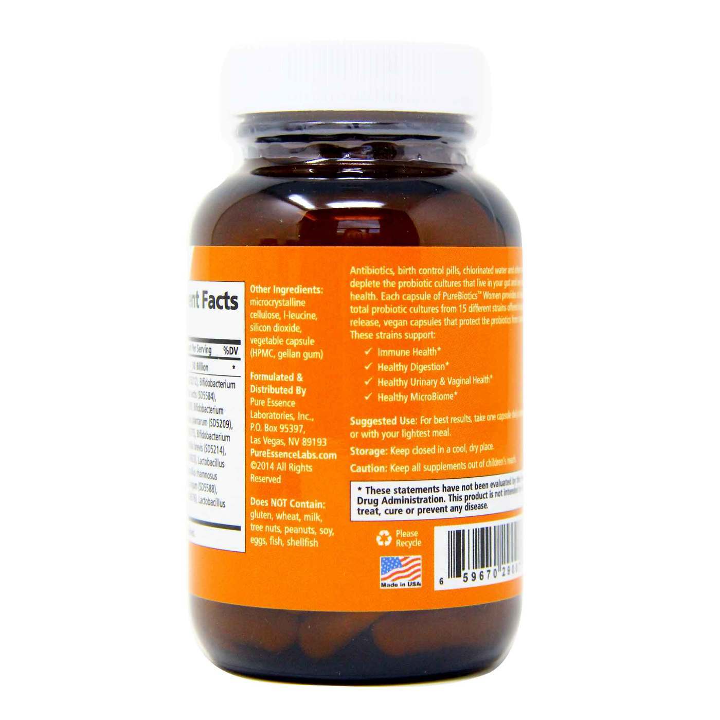 Pure Essence Labs Purebiotics Women - 30 Cápsulas Vegetarianas - Imagem 3