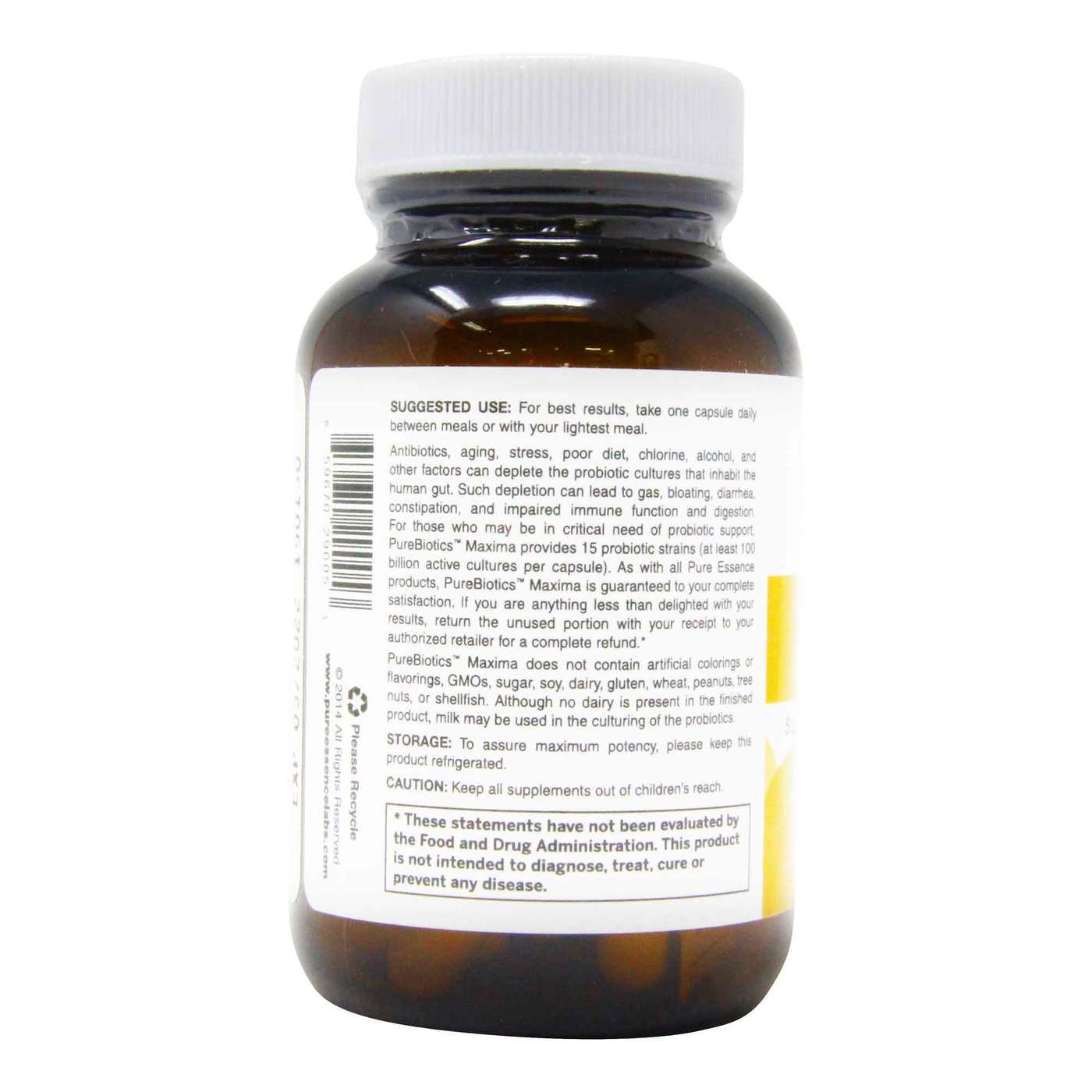 Pure Essence Labs Purebiotics Maxima - 30 Cápsulas Vegetarianas - Imagem 3