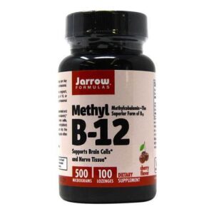 Jarrow Formulas, Metil B-12, cereja - 500 mcg - 100 Pastilhas