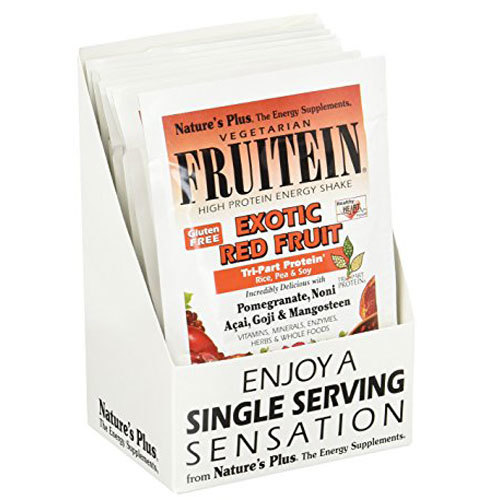 Nature's Plus Fruitein Shake Mix, Fruta vermelha exótica - 8 Packets