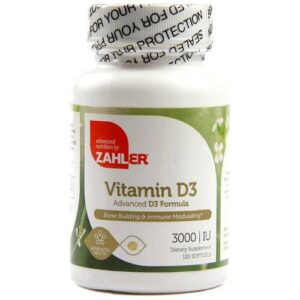 Zahlers, Vitamina D3 Fórmula Avançada 3.000 IU - 120 Cápsulas em Gel