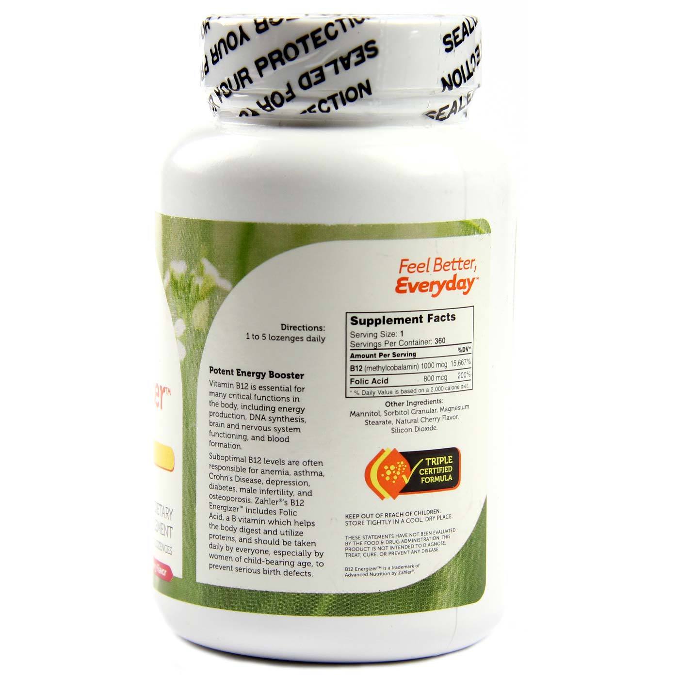 B12 Energizer Zahlers Cherry 360 Pastilhas - Imagem 2