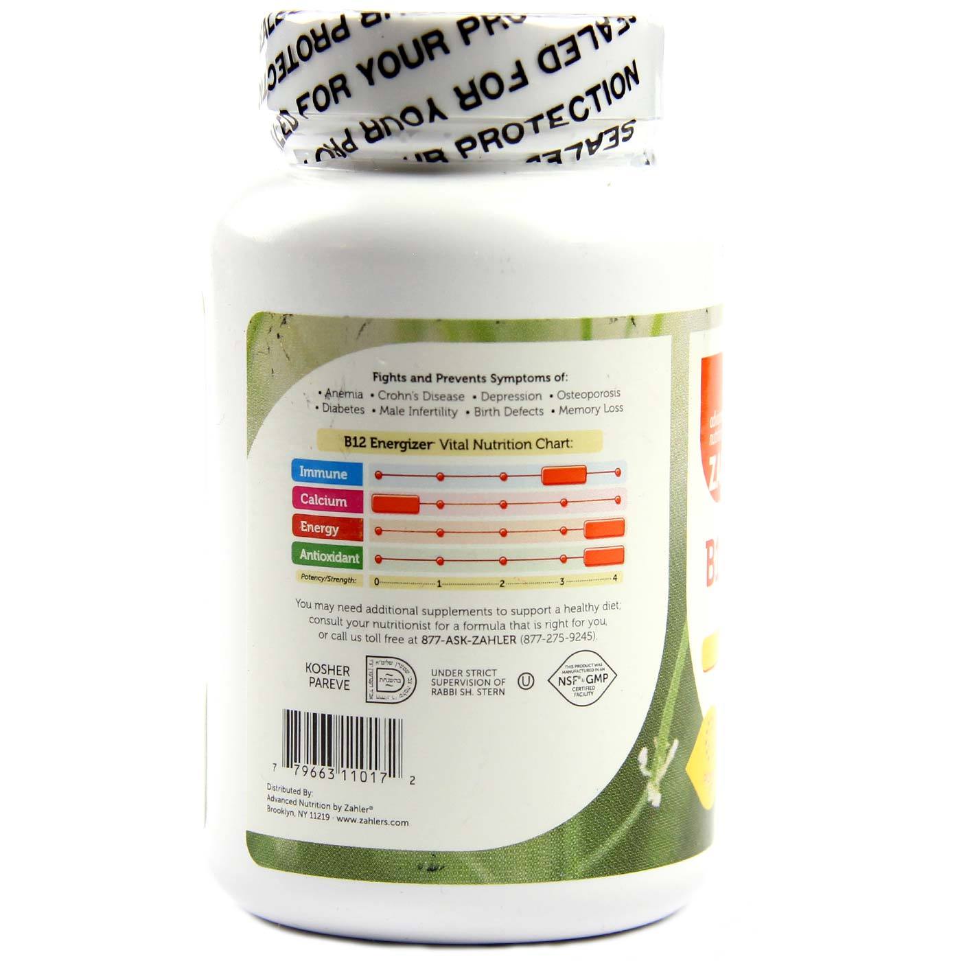 B12 Energizer Zahlers Cherry 360 Pastilhas - Imagem 3