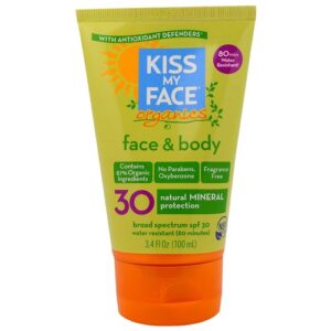 Comprar kiss my face organics, protetor solar mineral para o rosto e corpo fps 30 - 3. 4 fl oz (100 ml) preço no brasil banho & beleza sol sol & mosquitos suplemento importado loja 29 online promoção - 7 de julho de 2022