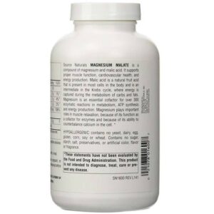 Source Naturals Malato de magnésio 625 mg 200 Cápsulas