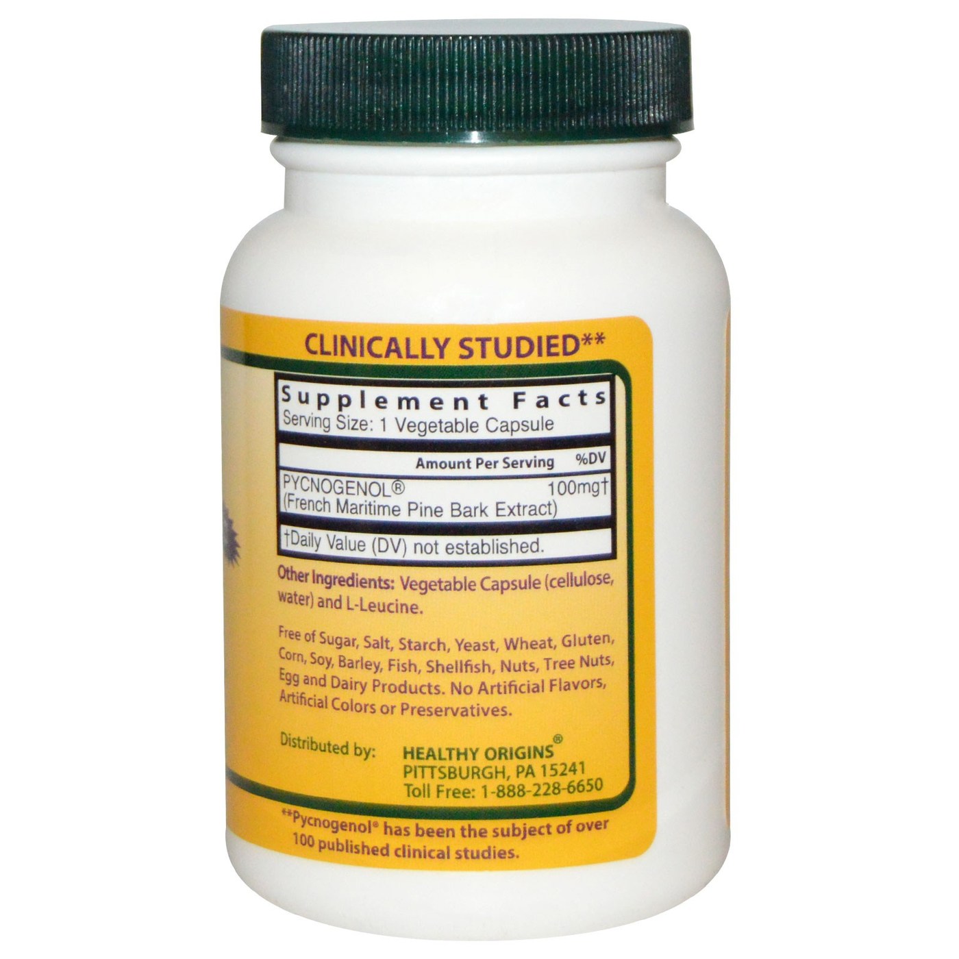 Healthy Origins, Pycnogenol 100mg - 60 Cápsulas Vegetarianas - Imagem 2