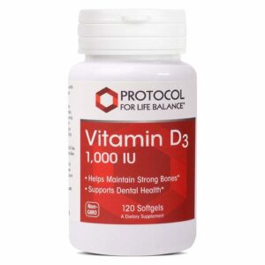 Protocol for Life Balance, Vitamina D-3 - 1,000 UI - 120 Cápsulas em Gel