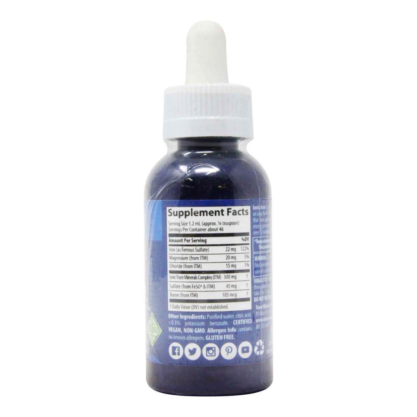 Trace Minerals Research Ionic Iron - 2 fl oz - Imagem 2