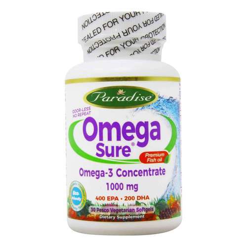Paradise Ervas Medvita Omega-Sure Óleo de Peixe - 1000 mg - 30 Liquid VGels