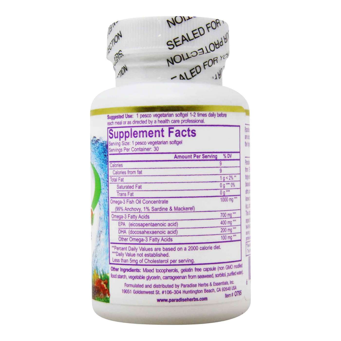 Paradise Ervas Medvita Omega-Sure Óleo de Peixe - 1000 mg - 30 Liquid VGels - Imagem 2