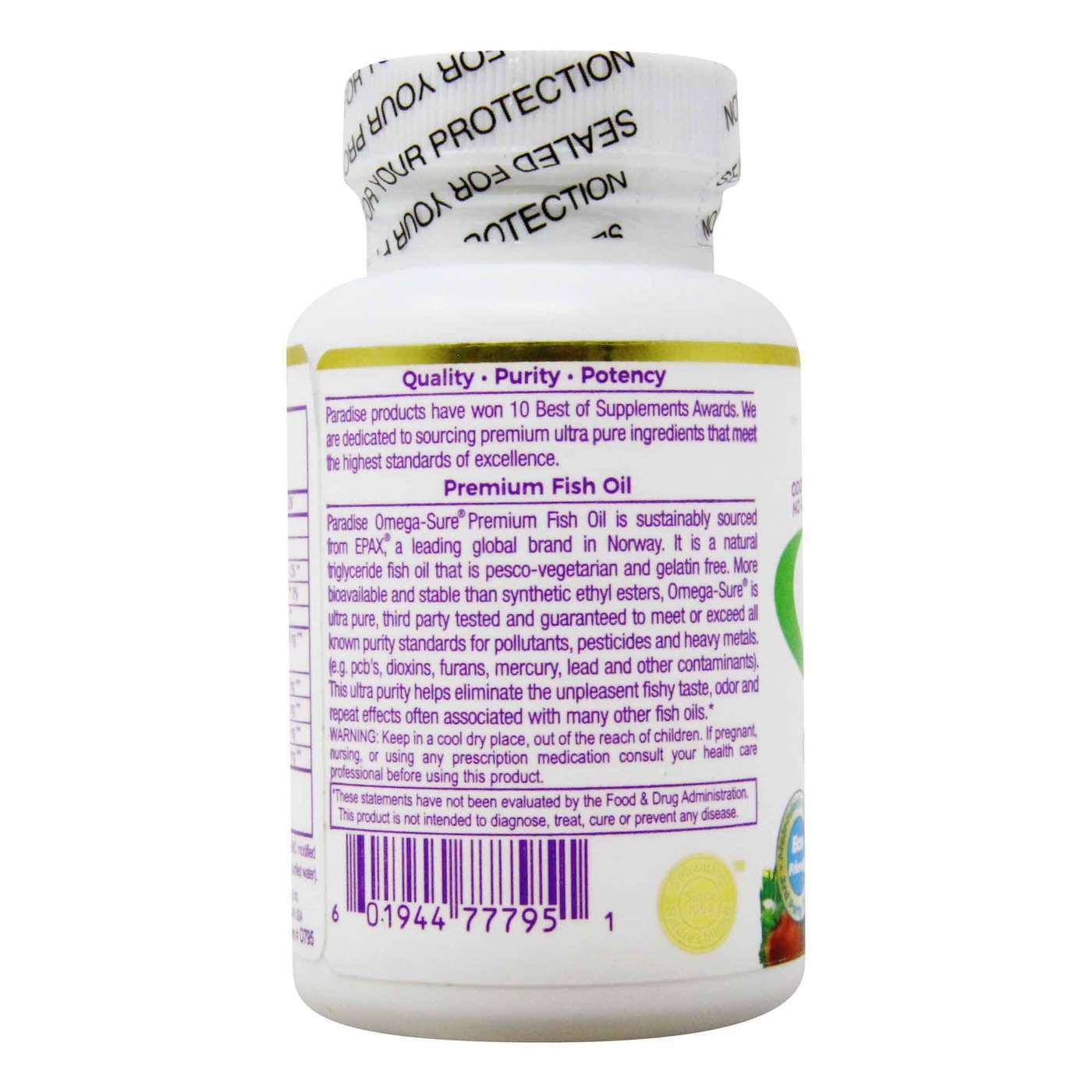 Paradise Ervas Medvita Omega-Sure Óleo de Peixe - 1000 mg - 30 Liquid VGels - Imagem 3