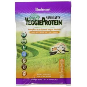 Comprar bluebonnet nutrition super earth orgânico veggieproteína powder, vanilla chai - 8 packets preço no brasil proteína proteína vegetal suplementos de musculação suplemento importado loja 7 online promoção -