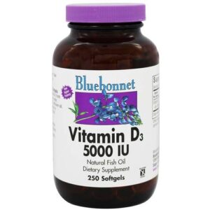 Bluebonnet Nutrition, Vitamina D3 - 5,000 IU - 250 Cápsulas em Gel