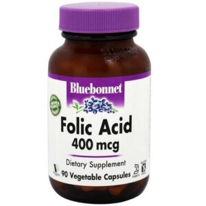 Bluebonnet Nutrition, Ácido Fólico 400 mcg - 90 Cápsulas Vegetarianas