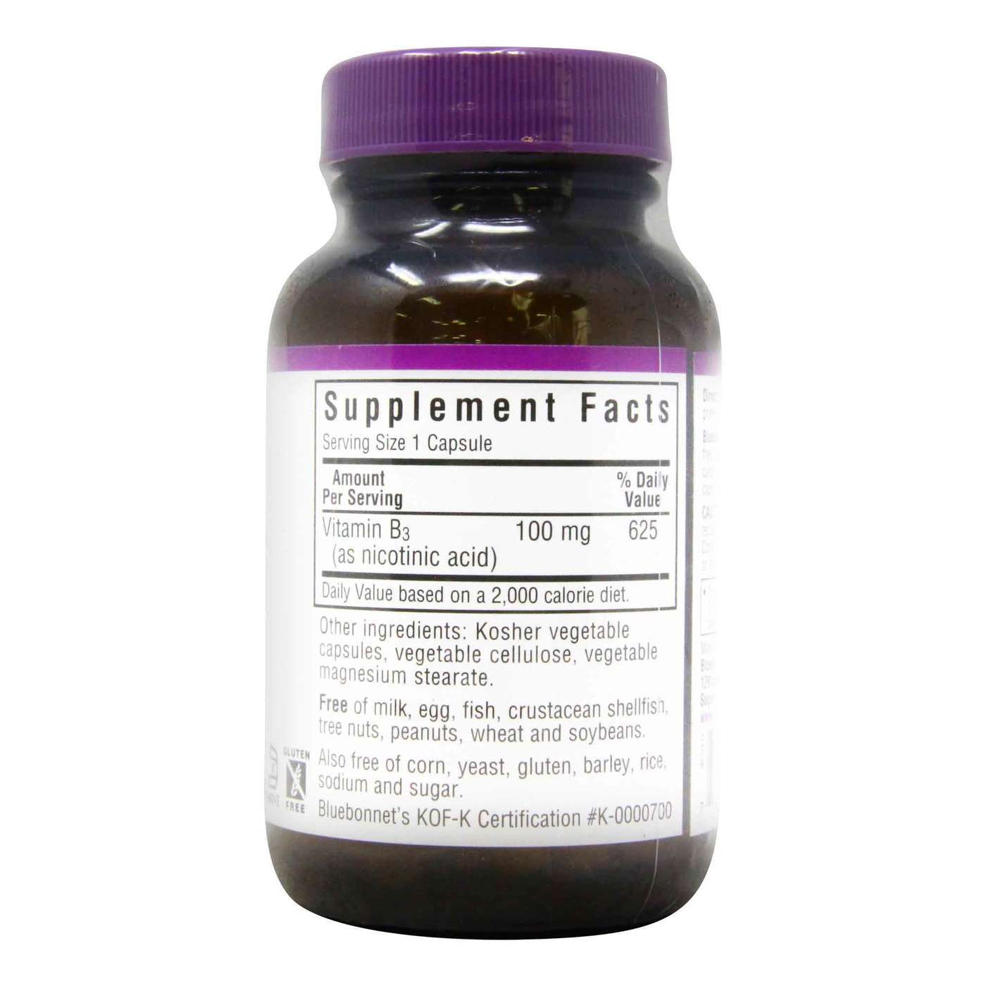 Bluebonnet Nutrition, Niacina 100 mg - 90 Cápsulas Vegetarianas - Imagem 2
