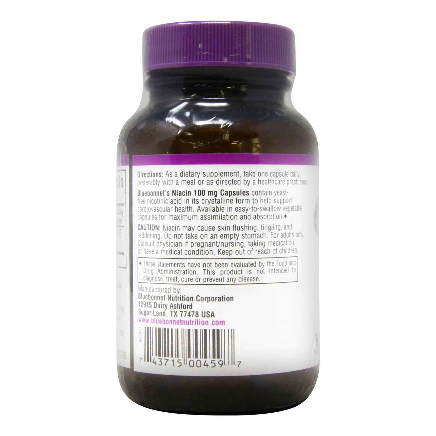 Bluebonnet Nutrition, Niacina 100 mg - 90 Cápsulas Vegetarianas - Imagem 3