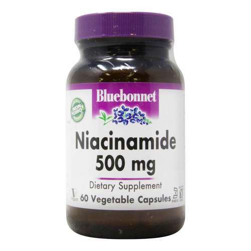 Bluebonnet Nutrition, Niacinamida - 500 mg - 60 Cápsulas Vegetarianas