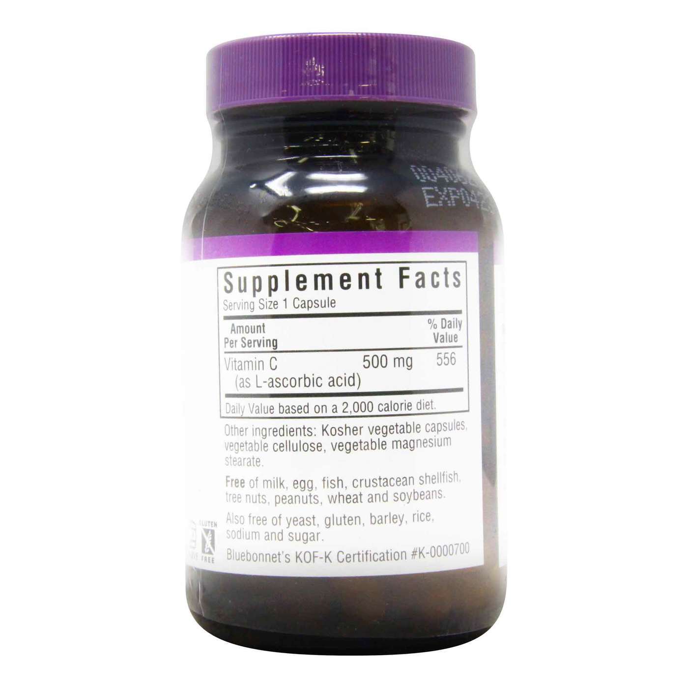 Bluebonnet Nutrition Vitamina C - 500 mg - 90 Cápsulas Vegetarianas - Imagem 2