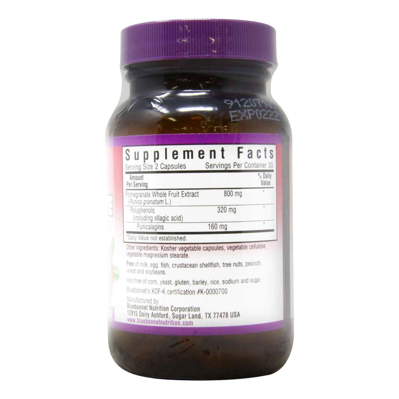Bluebonnet Nutrition, Extrato de Frutas Integrais de Romã Superfruta - 800 mg - 60 Cápsulas Vegetarianas - Imagem 2