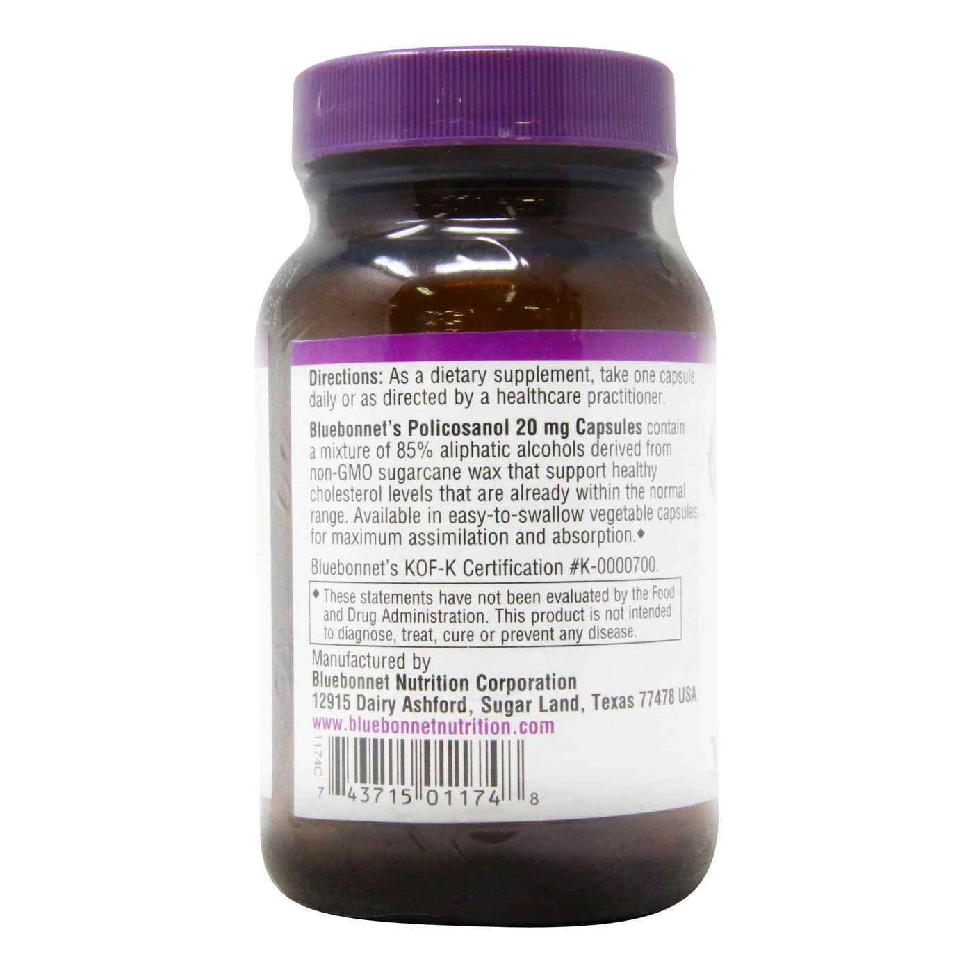 Bluebonnet Nutrition, Policosanol - 20 mg - 60 Cápsulas Vegetarianas - Imagem 3