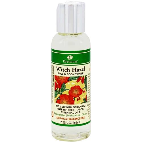 Bretanna Witch Hazel Face and Body Toner, Gerânio - 2.25 oz