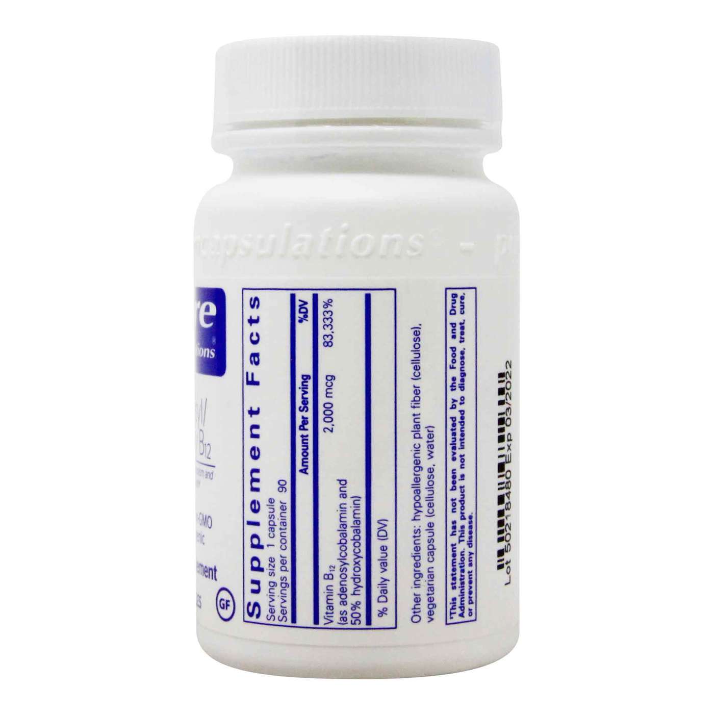 Pure EnCápsulasulations Adenosyl/Hydroxy B12 - 2,000 mcg - 90 Cápsulas - Imagem 2