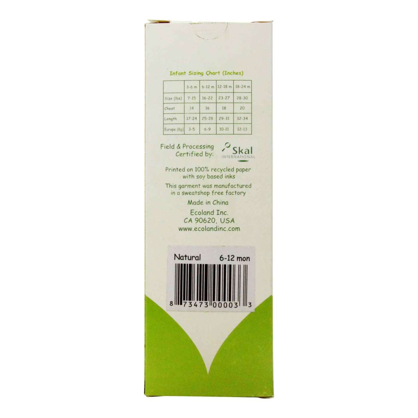 Ecoland Bodysuits infantis, 6-12 meses, Natural Natural 2 Bodysuits - Imagem 3