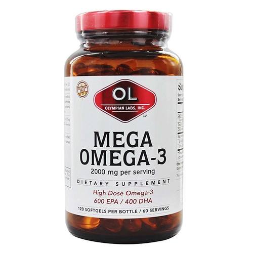 Olympian Labs, Mega Ômega-3 Óleo de Peixe - 120 Cápsulas