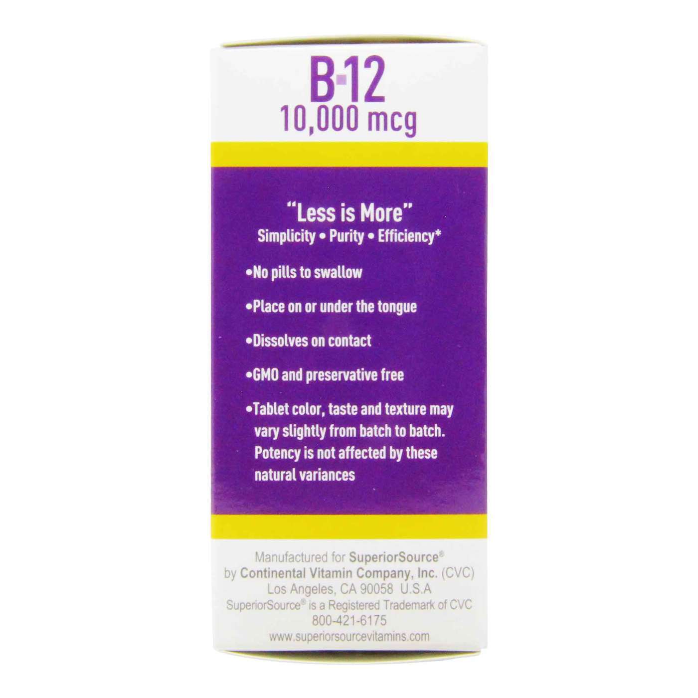 Superior Source , No Shot B12 - 10,000 mcg- 30 Tabletes - Imagem 4