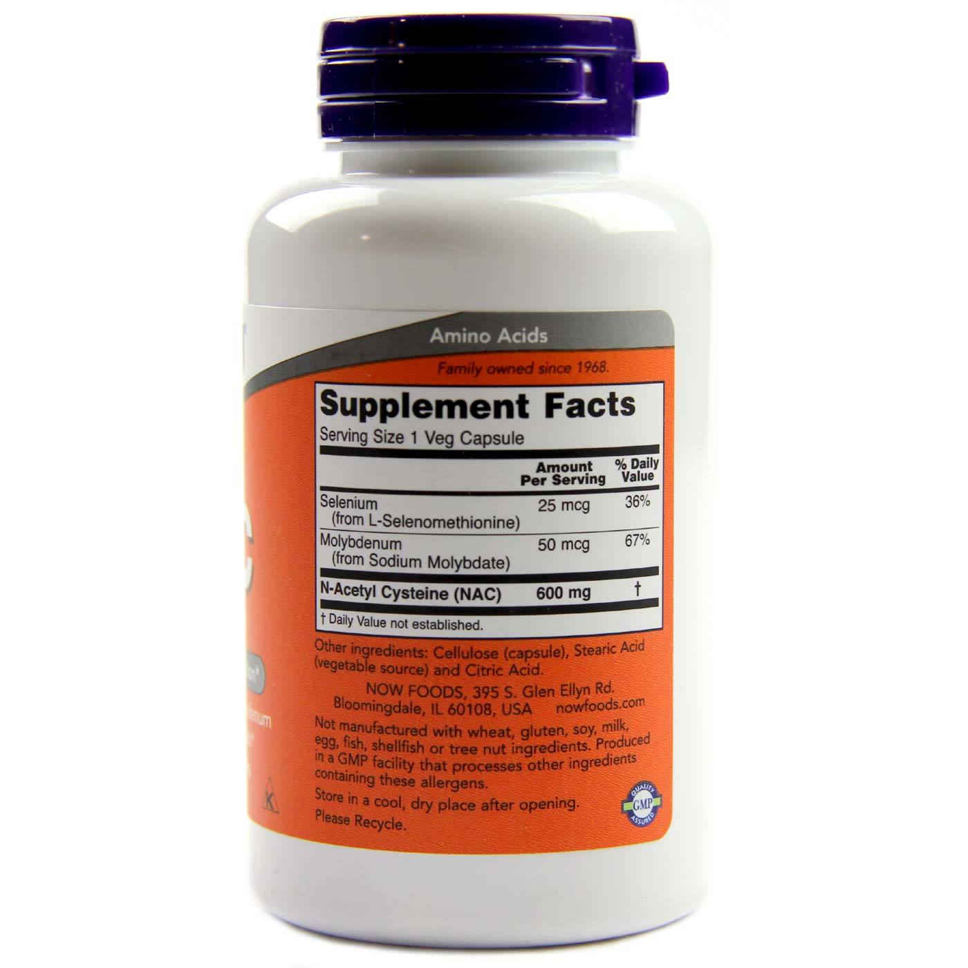 NAC 600 mg Now Foods 100 Cápsulas - Imagem 2