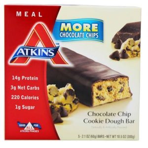 Comprar atkins, barras nutricionais, gotas de chocolate e massa de cookies - 5 unidades preço no brasil barras barras de baixo carboidrato suplementos de musculação suplemento importado loja 15 online promoção -
