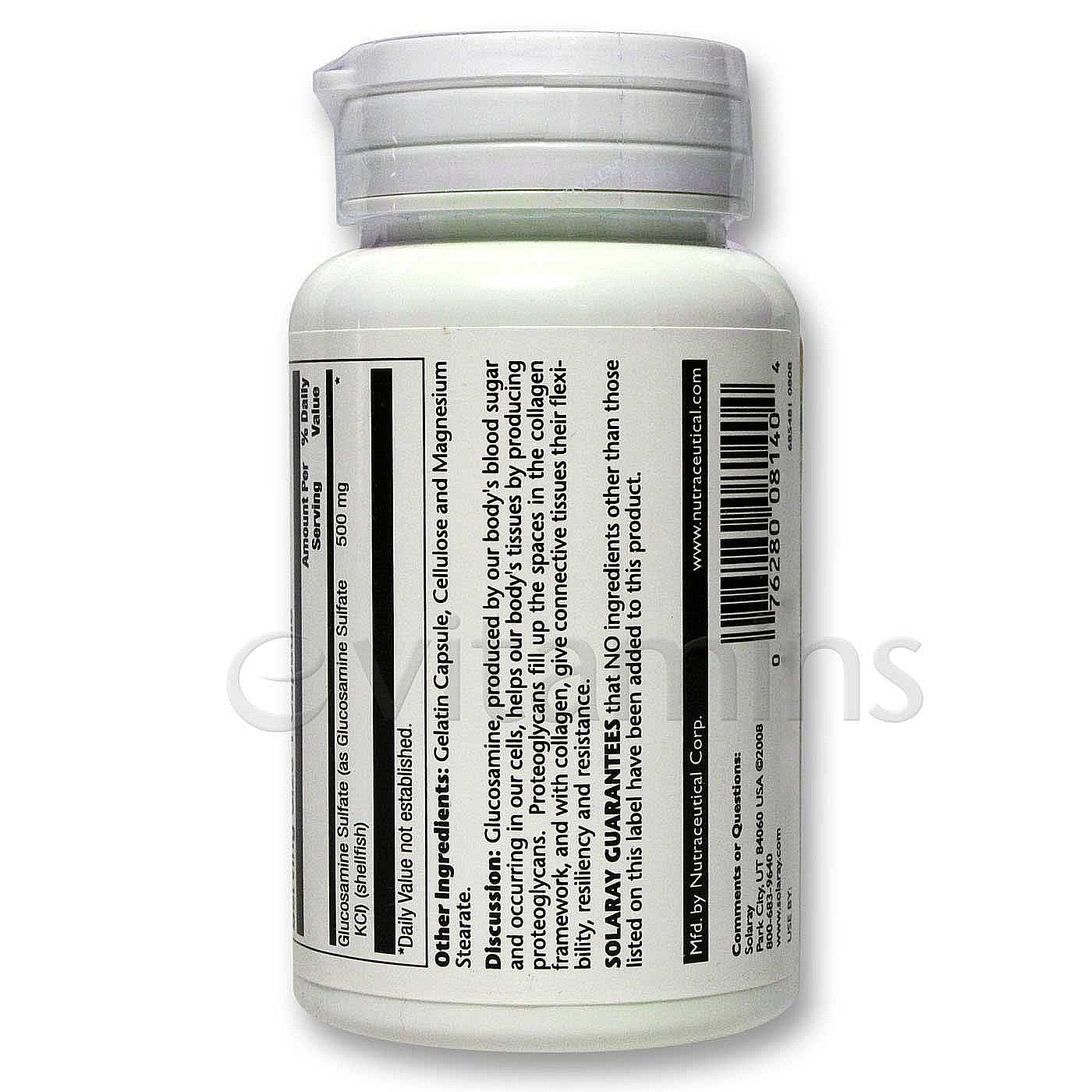 Solaray Sulfato de glucosamina 500 mg 60 Cápsulas - Imagem 3